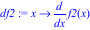 df2 := proc (x) options operator, arrow; diff(f2(x), x) end proc