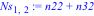 Ns[1, 2] := n22+n32