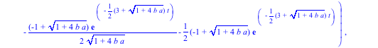 s1 := {x2(t) = 1/2*(-1/2*(1+(1+4*b*a)^(1/2))*exp(1/2*(-3+(1+4*b*a)^(1/2))*t)/(1+4*b*a)^(1/2)+1/2*(1+(1+4*b*a)^(1/2))*exp(1/2*(-3+(1+4*b*a)^(1/2))*t)-1/2*(-1+(1+4*b*a)^(1/2))*exp(-1/2*(3+(1+4*b*a)^(1/2...