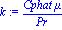 k := Cphat*mu/Pr