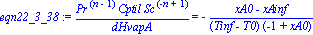 eqn22_3_38 := Pr^(n-1)*Cptil*Sc^(-n+1)/dHvapA = -(xA0-xAinf)/((Tinf-T0)*(-1+xA0))