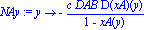 NAy := proc (y) options operator, arrow; -c*DAB*D(xA)(y)/(1-xA(y)) end proc