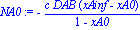 NA0 := -c*DAB*(xAinf-xA0)/(1-xA0)