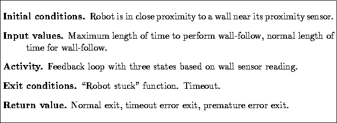 \begin{figure}
\fbox {\parbox{5.8in}{
\begin{description}
\item [Initial conditi...
 ...l exit, timeout error exit, premature error exit.\end{description}}}\end{figure}